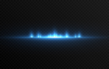 Vector glowing lines. Horizontal glowing lines png, magic glow, dawn, explosion, blue light png.