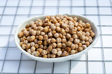 Chick Pea on white background.