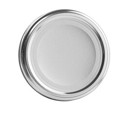 The lid of  food tin isolated on a white