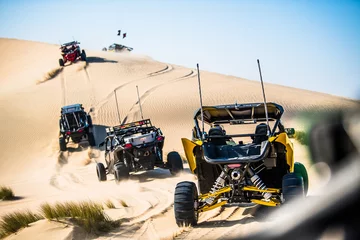 Rolgordijnen Doha,Qatar,February 23, 2018, Off road buggy car in the sand dunes of the Qatari desert © A1