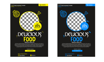 Naklejka premium Unique Restaurant Food Flyer Design