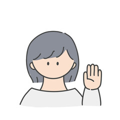 挙手_女の子