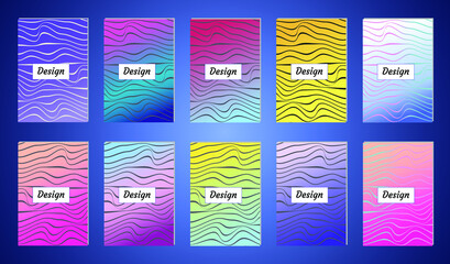 Abstract vector pattern gradient background templates. Modern geometric design with minimal geometric shapes