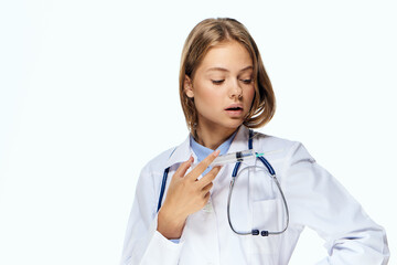 Fototapeta premium female doctor medicine hospital treatment stethoscope professional