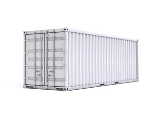 Shipping container isolated on white background 3d rendering