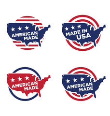 made in usa america label set