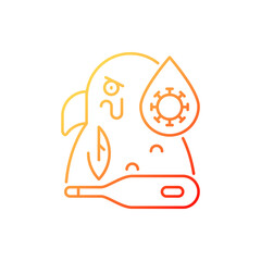 Psittacosis gradient linear vector icon. Parrot fever, ornithosis. Zoonotic bird disease. Domestic bird infection. Thin line color symbol. Modern style pictogram. Vector isolated outline drawing
