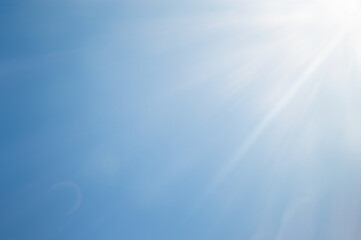 Image of blue sky, sun rays