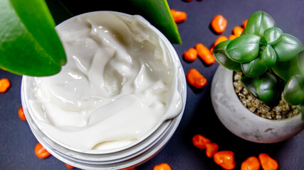spa decoration with face cream