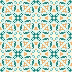 Three colors pattern ornament shape. Simple seamless abstract background
