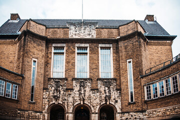 Antique building view in Old Town Maastricht, Netherlands.