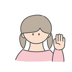挙手_女の子