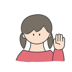 挙手_女の子
