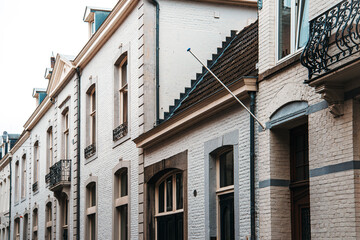 Antique building view in Old Town Maastricht, Netherlands.