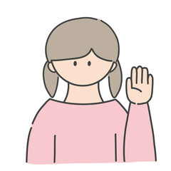 挙手_女の子