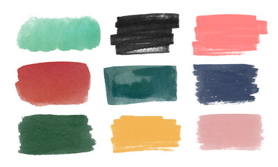 Watercolor set of brush stroke banners