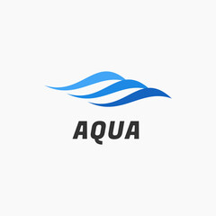 Aqua logo design. Modern ocean wave icon symbol