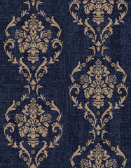 エレガントなテキスタイルのパターン素材　オーナメント柄のシームレスデザイン