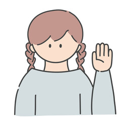 挙手_女の子1(カラーバージョン)