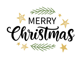 Merry Christmas lettering text banner