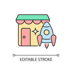 Small business fast launch RGB color icon. Startup strategy. Successful product opening. Small business. Company development. Isolated vector illustration. Simple filled line drawing. Editable stroke