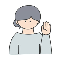 挙手_女の子