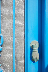 Detail of a door in Plaka village, Milos island, Greece