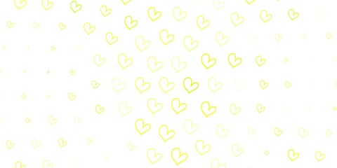 Light Green, Red vector texture with lovely hearts.