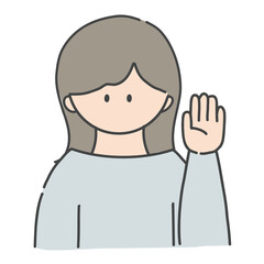 Obraz premium 挙手_女の子