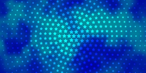 Obraz premium Light BLUE vector background with colorful stars.