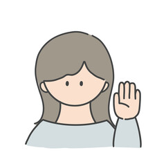 挙手_女の子