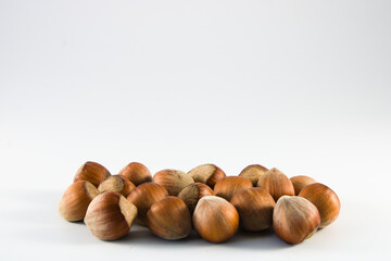 hazelnuts isolated on white