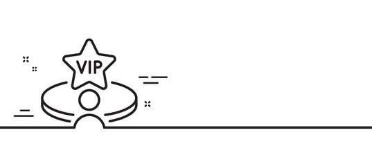 Vip casino table line icon. Very important person service sign. Member club privilege symbol. Minimal line illustration background. Vip table line icon pattern banner. Vector