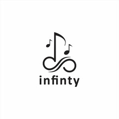 infinity and music instrument logo design concept, music logo vector