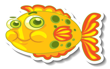 Cute fish sea animal cartoon sticker