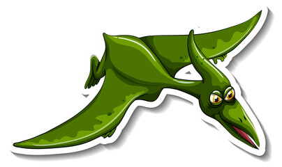 Pteranodon dinosaur cartoon character sticker © GraphicsRF