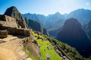 View of the terraces of Machu Picchu - Peru