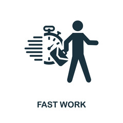 Fast Work icon. Monochrome sign from digital transformation collection. Creative Fast Work icon illustration for web design, infographics and more