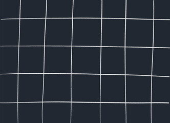White grid on black or dark blue background. Hand drawn texture, vector backdrop, cover, banner.