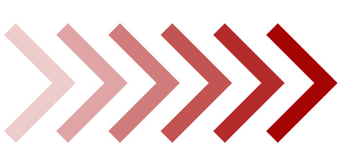 6 rote Pfeile nach rechts mit Farbverlauf