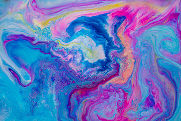 Texture created with acrylic paint of varied and vibrant colors ideal for backgrounds and graphic design