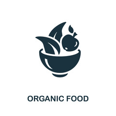 Organic Food icon. Monochrome sign from farming collection. Creative Organic Food icon illustration for web design, infographics and more