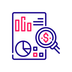 Financial analysis vector 2 colours Icon Design illustration. Web Analytics Symbol on White background EPS 10 File
