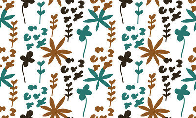 seamless floral pattern with animal print. vector illustration