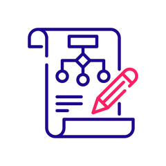 Flowchart vector 2 colours Icon Design illustration. Web Analytics Symbol on White background EPS 10 File