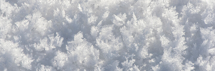 Surface of white powder snow
