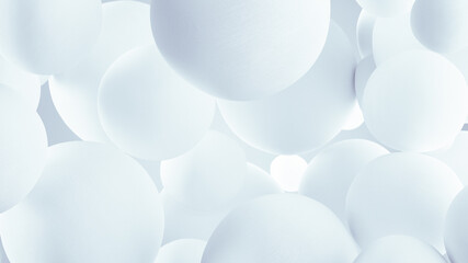 White soft spheres 3D render