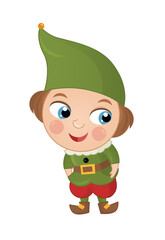 cartoon scene with colorful dwarf children illustration