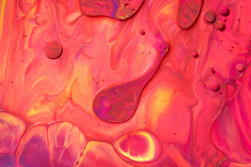 Abstract Orange Acrylic pour Liquid marble surfaces Design.