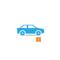 Car icon isolated on white background. Trendy car icon in flat style. Template for app,logo and ui. Icon car for your web site, office poster and placard, business concept, modern car icon EPS 10